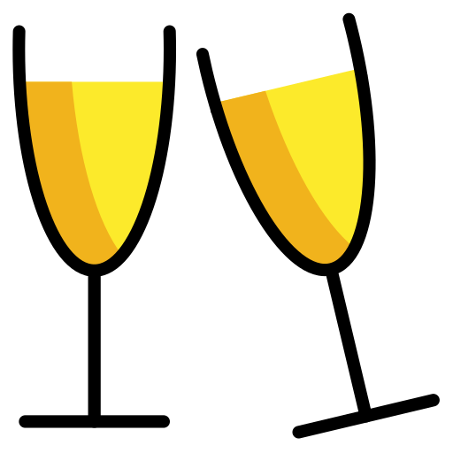 Clinking Glasses as drawn by OpenMoji in 17.0