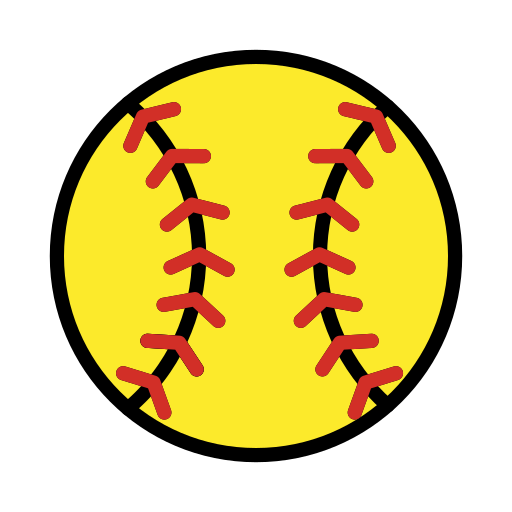 Softball as drawn by OpenMoji in 17.0