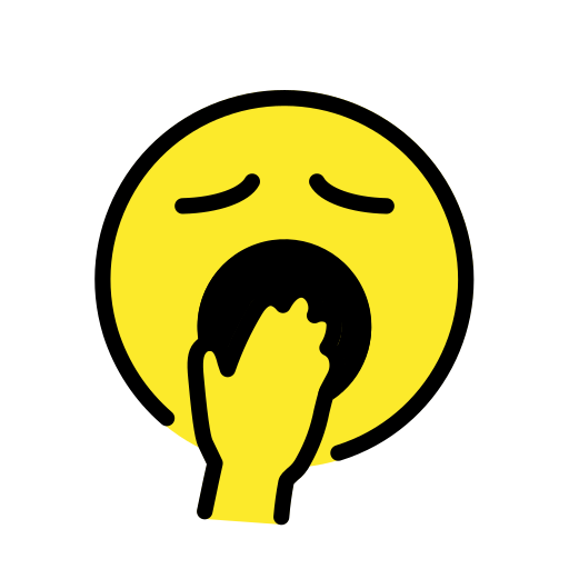 Yawning Face as drawn by OpenMoji in 17.0