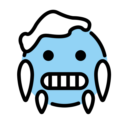 Faccina Congelata as drawn by OpenMoji in 17.0