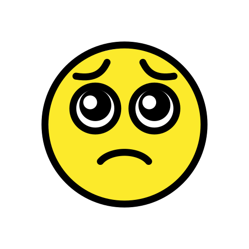Pleading Face as drawn by OpenMoji in 17.0