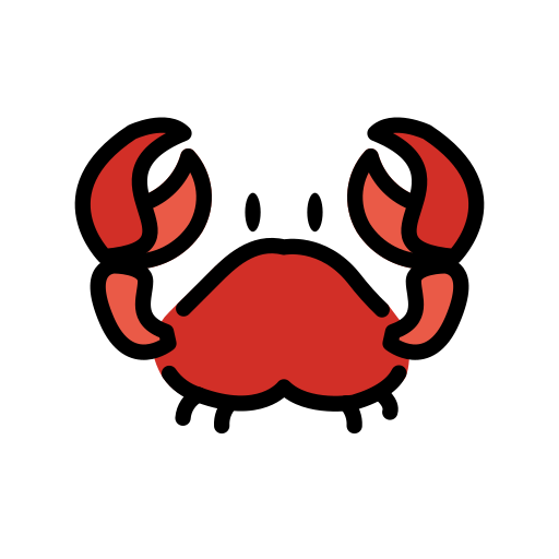 Crab as drawn by OpenMoji in 17.0