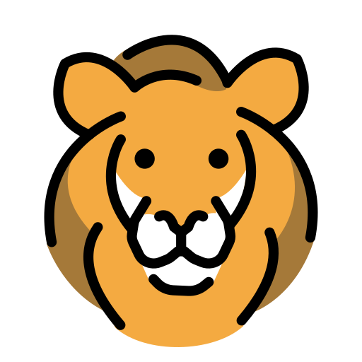 Lion as drawn by OpenMoji in 17.0