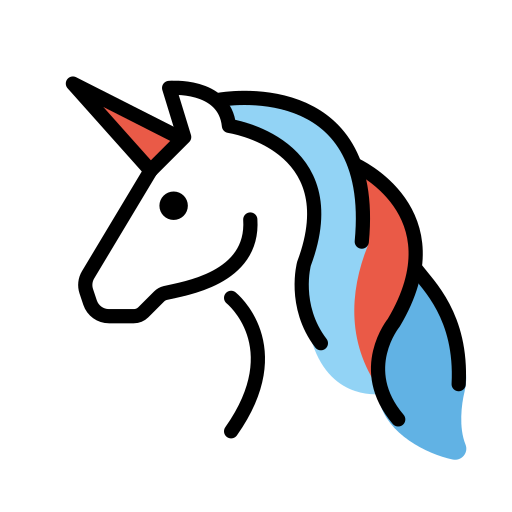 Unicorn as drawn by OpenMoji in 17.0