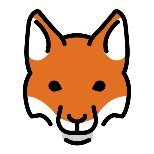Fox as drawn by OpenMoji in 17.0