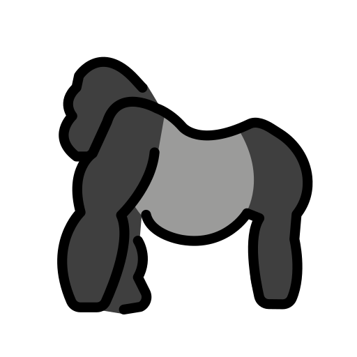 Gorilla as drawn by OpenMoji in 17.0