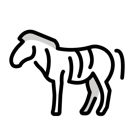 Zebra as drawn by OpenMoji in 17.0