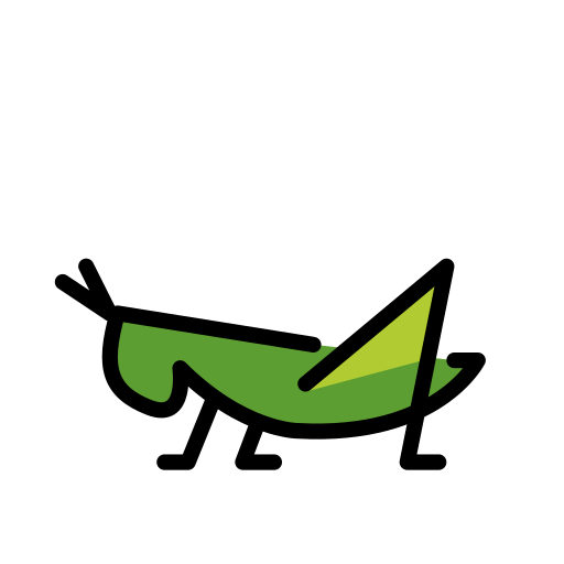 Cricket as drawn by OpenMoji in 17.0