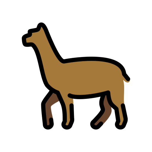 Llama as drawn by OpenMoji in 17.0