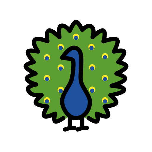 Peacock as drawn by OpenMoji in 17.0