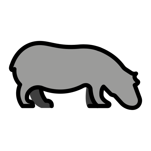 Nilpferd as drawn by OpenMoji in 17.0