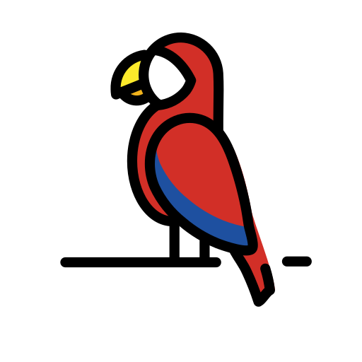 Parrot as drawn by OpenMoji in 17.0