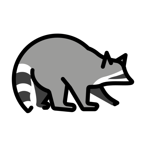 Procione as drawn by OpenMoji in 17.0