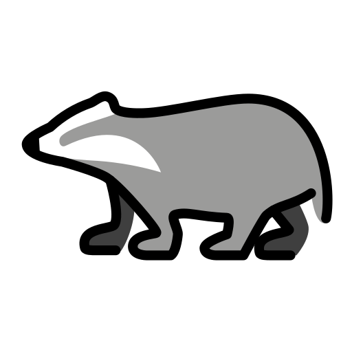 Badger as drawn by OpenMoji in 17.0