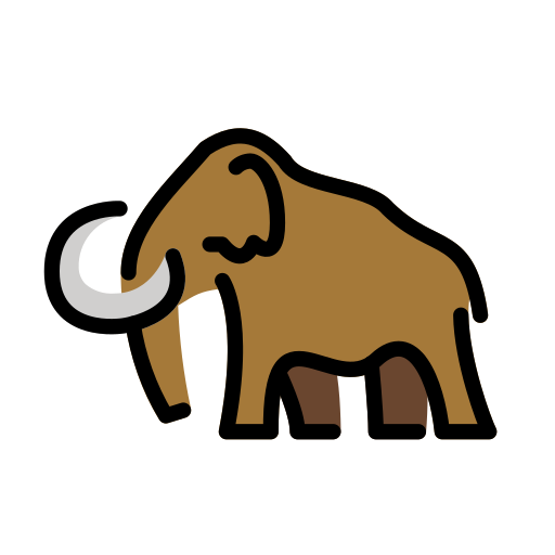 Mammoth as drawn by OpenMoji in 17.0