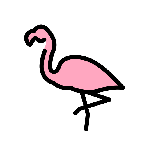 Flamingo as drawn by OpenMoji in 17.0