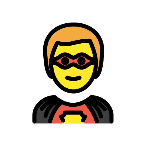 man superhero as rendered by OpenMoji