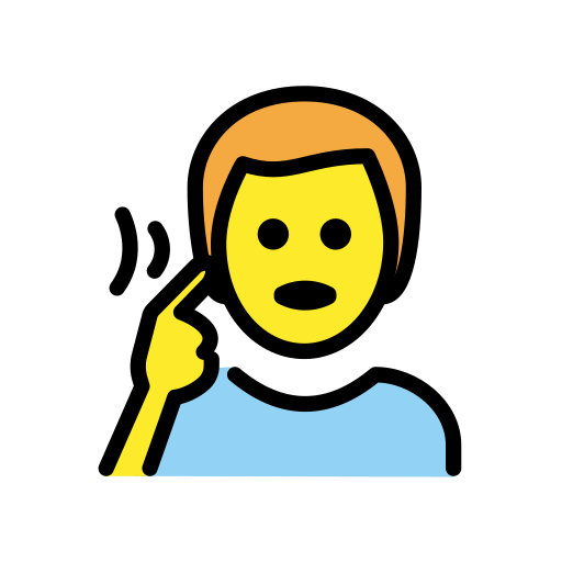 uomo con problemi di udito as rendered by OpenMoji