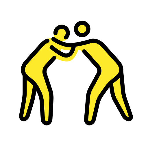 People Wrestling: Medium-Dark Skin Tone, Medium Skin Tone, the design in this release