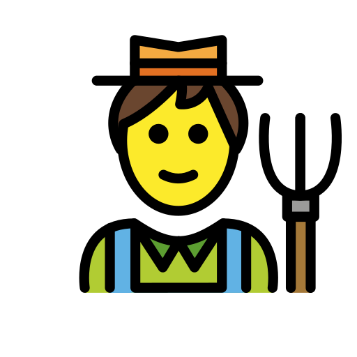 Farmer as drawn by OpenMoji in 17.0
