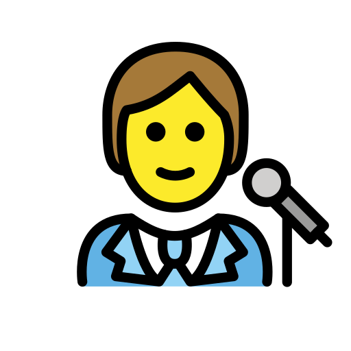 Singer as drawn by OpenMoji in 17.0