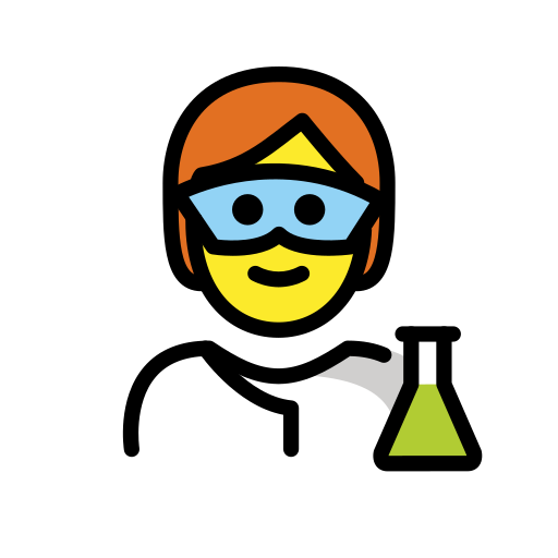 Scientist as drawn by OpenMoji in 17.0