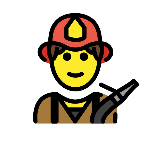 Firefighter as drawn by OpenMoji in 17.0