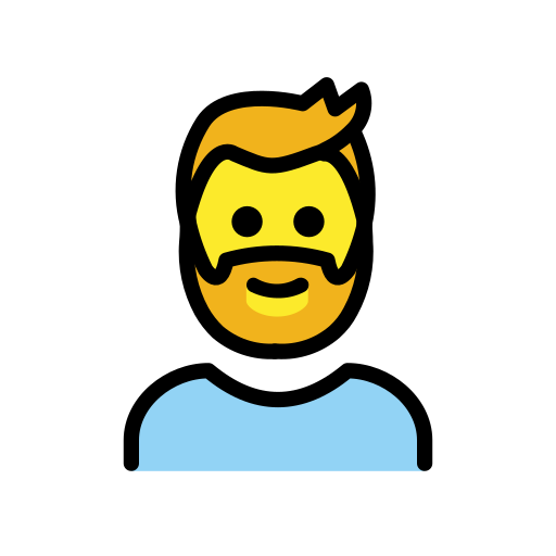 Man: Beard as drawn by OpenMoji in 17.0
