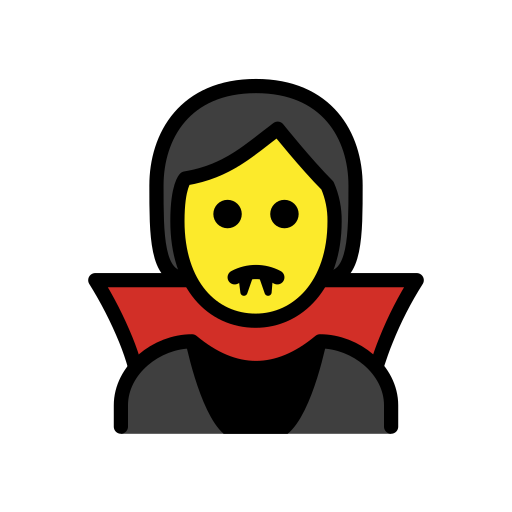 Vampir as drawn by OpenMoji in 17.0