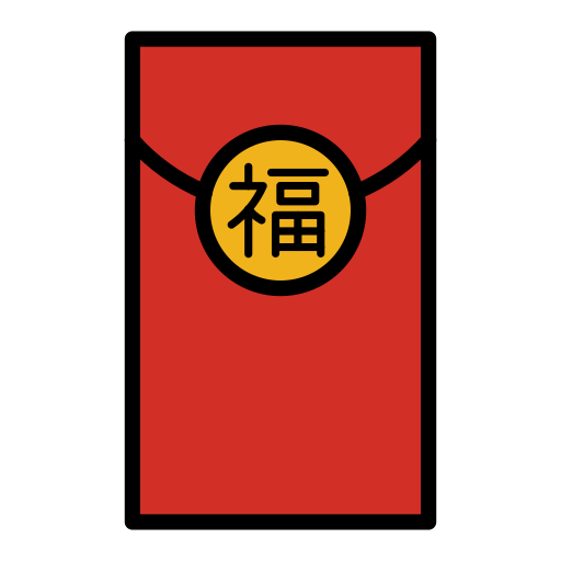 Roter Umschlag as drawn by OpenMoji in 17.0