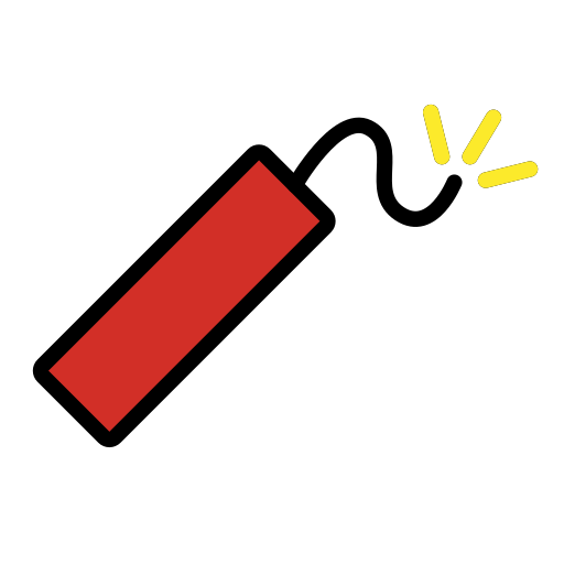 Firecracker as drawn by OpenMoji in 17.0