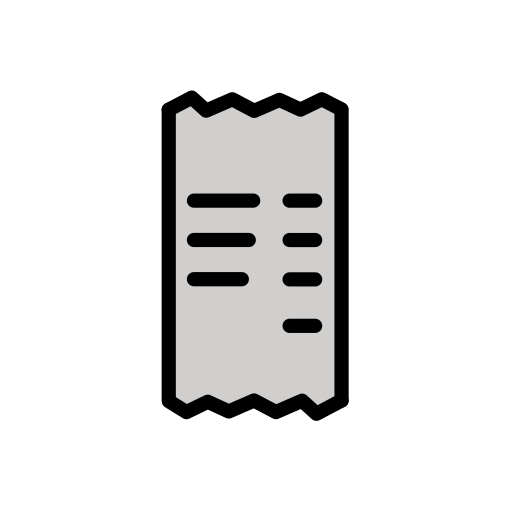 Receipt as drawn by OpenMoji in 17.0