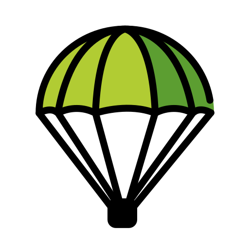 Parachute as drawn by OpenMoji in 17.0