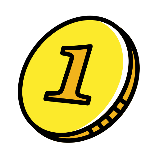 Coin as drawn by OpenMoji in 17.0