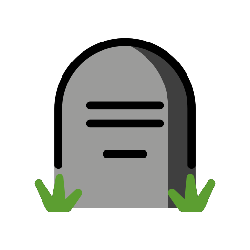 Headstone as drawn by OpenMoji in 17.0