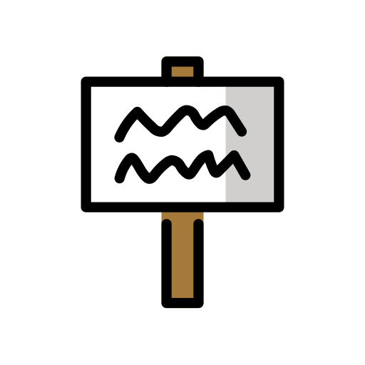 Placard as drawn by OpenMoji in 17.0