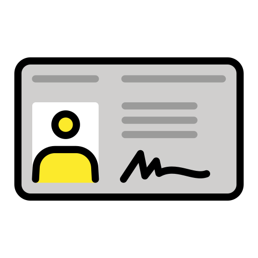 Identification Card as drawn by OpenMoji in 17.0
