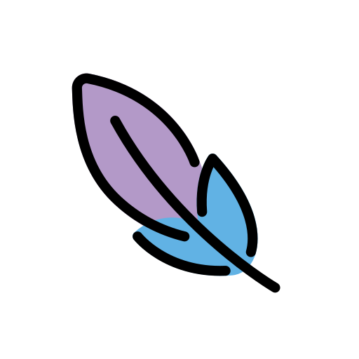 Piuma as drawn by OpenMoji in 17.0