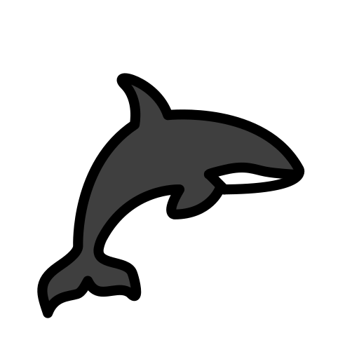 Orca as drawn by OpenMoji in 17.0