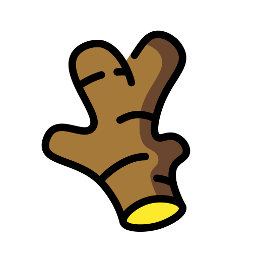 Gengibre as drawn by OpenMoji in 17.0
