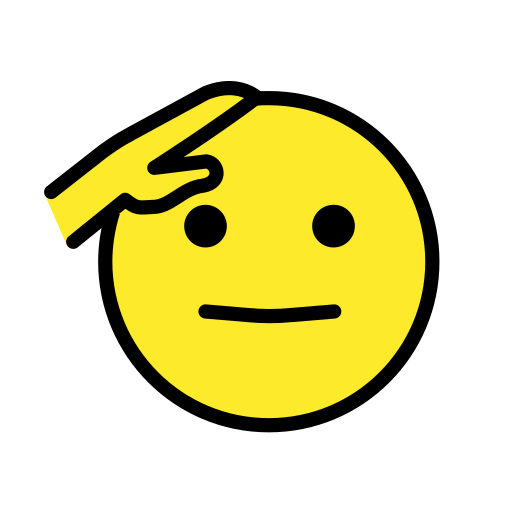 Saluting Face as drawn by OpenMoji in 17.0