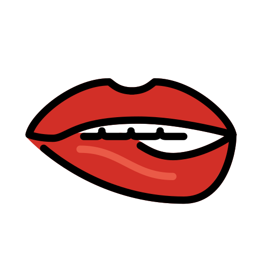 Biting Lip as drawn by OpenMoji in 17.0