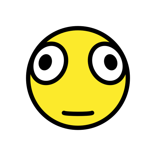 Faccina Stravolta as drawn by OpenMoji in 17.0