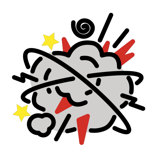 Fight Cloud as drawn by OpenMoji in 17.0