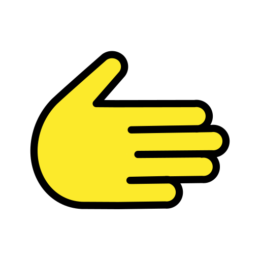 Rightwards Hand as drawn by OpenMoji in 17.0