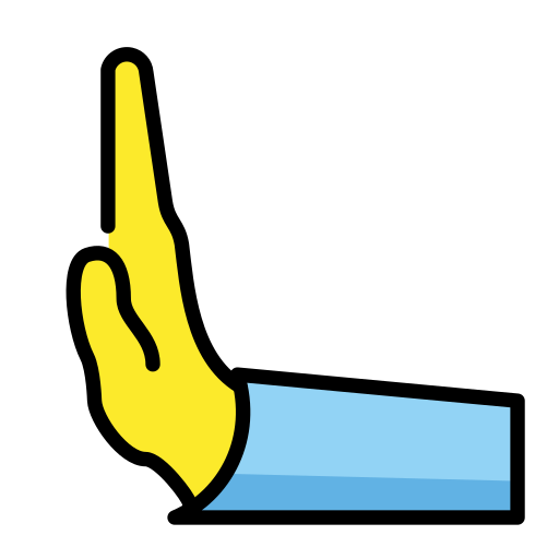 Leftwards Pushing Hand as drawn by OpenMoji in 17.0