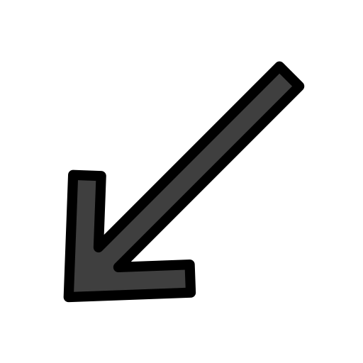 Down-Left Arrow as drawn by OpenMoji in 17.0