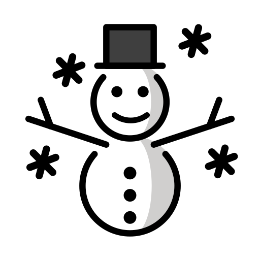 Snowman as drawn by OpenMoji in 17.0