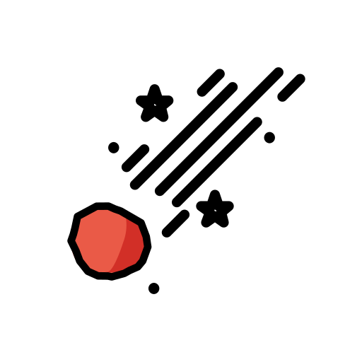 Cometa as drawn by OpenMoji in 17.0