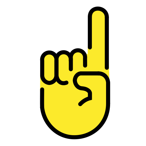 Index Pointing up as drawn by OpenMoji in 17.0